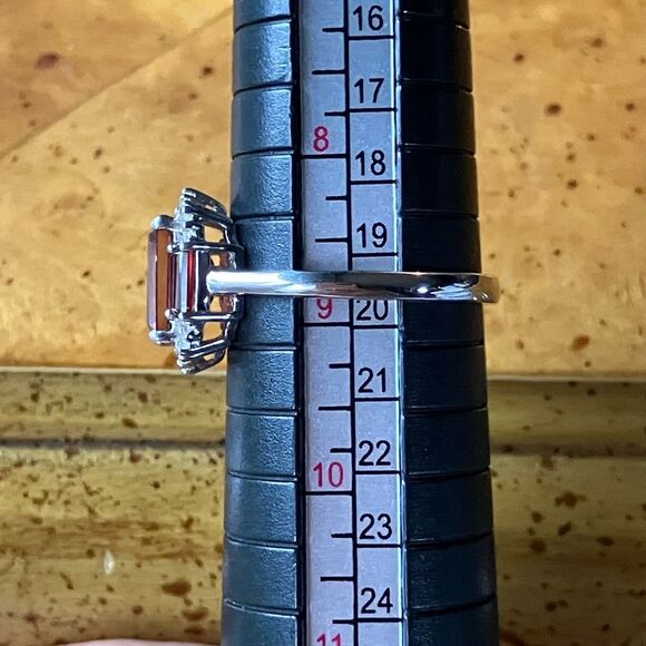 Red Labradorite Vermelho Red Garnet Sterling Silver Ring Size 8.75 - Picture 8 of 9